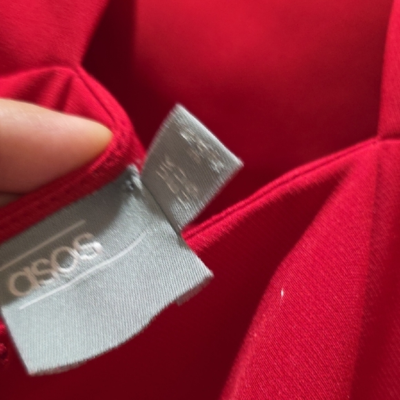 ASOS Red Jumpsuit with Ruffle Hem - Picture 6 of 9